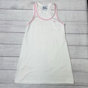Lilly‎ Pulitzer Vintage White Label White Pink Trim Tank Mini Dress Size Small